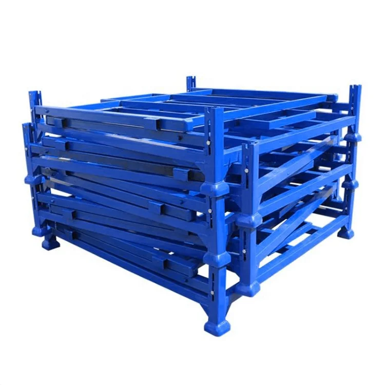 Складной Стальной Сетчатый Контейнер для хранения, складная Мерцающая клетка, промышленный транспортный Штабелируемый металлический ящик, поддон