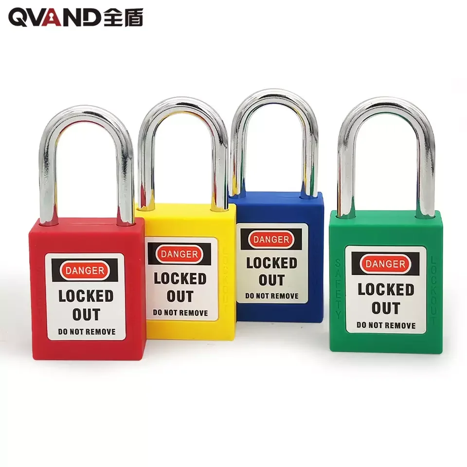 Industrial Long Steel Shackle 38mm Safety Padlock Colorful lockout Padlock Top Security Lock