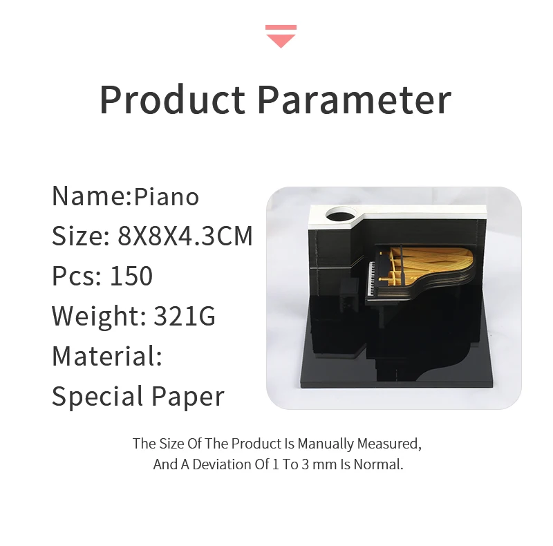 Art And Craft With Paper Custom piano Calendar 2025 Piano Sticky Note Paper Notepad Gift Items