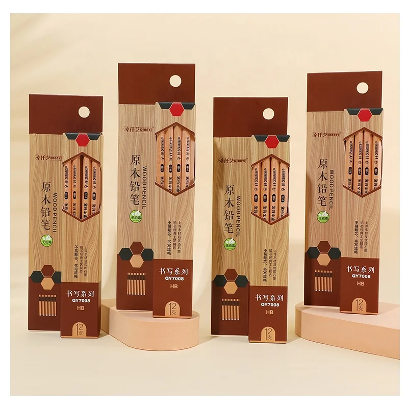 Cheap Wholesale Recycle Newspaper Pencil Bulk for Students Black Body OEM Loose Logo Lead School Packaging Office Paper Color