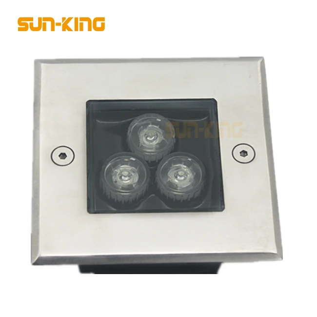 Outdoor IP67 yellow blue 12VDC floor step square underground lamp 3W 4W 5W 6W led buried ground light