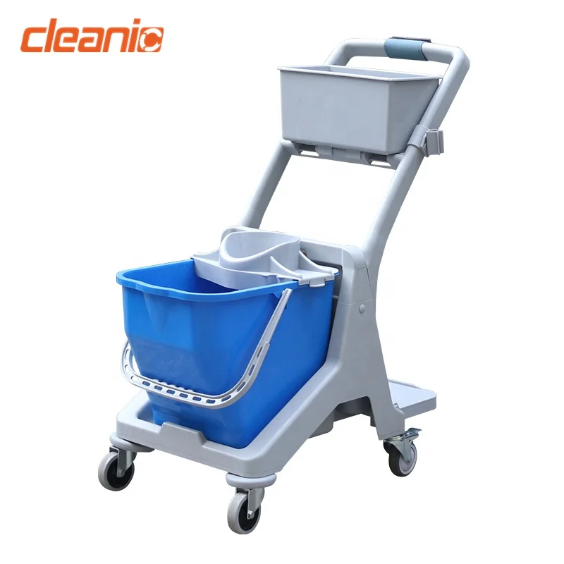 Foshan custom cleaning tool factory hand push professional hotel room mini cleaning trolley with 25 litre bucket
