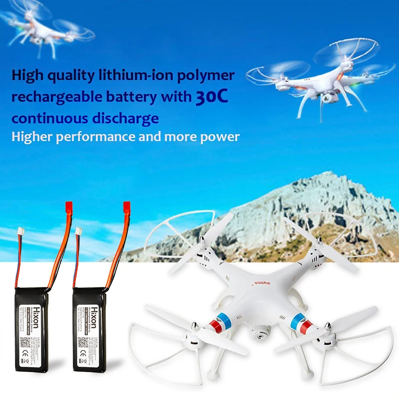 2 pcs Hixon 2200mAh 7.4V 25C Lipo Rechargeable Battery Fits Well For SYMA X8C RC Drone