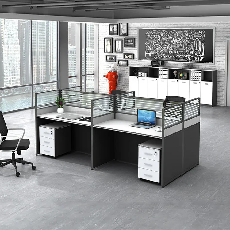 China Manufacturer Modern Modular Office Furniture Workstation 4 Seater Office Workstation Desk