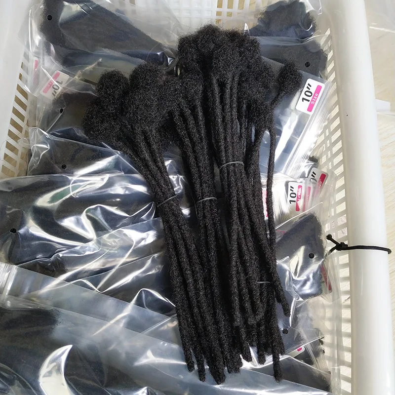 0.4/0.6/0.8cm 100% human hair dreadlock extensions afro kinky human hair loc extensions dreadlocks human hair locs