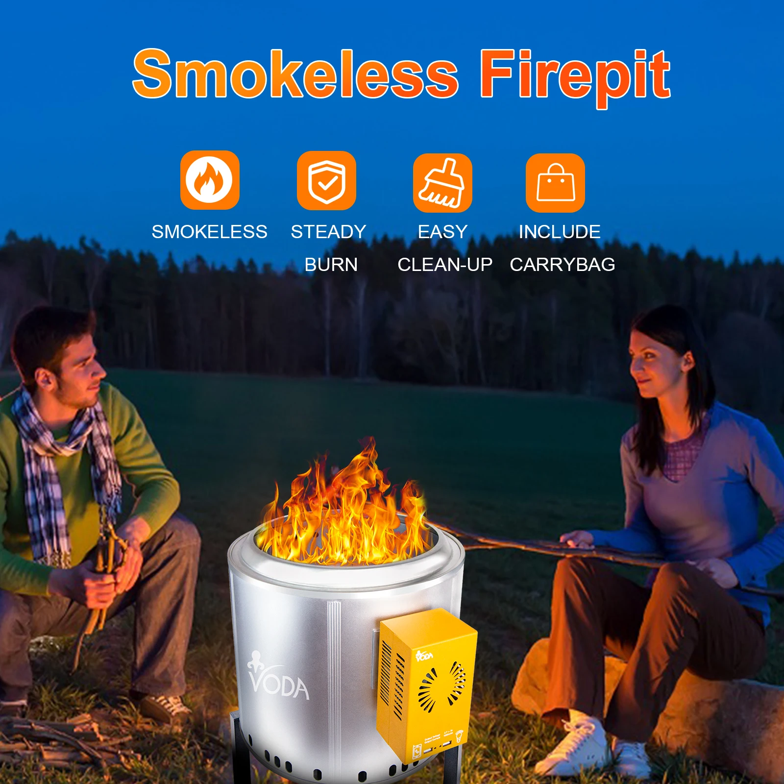 Portable Heat Powered Generator Camping Outdoor Barbecue Light Emergency Power Supply