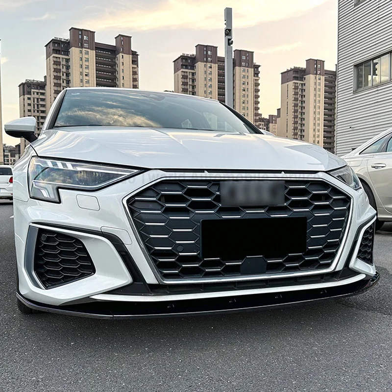 Three-section universal car lip for Audi A3 8Y S3 2021+ ABS easy install Audi A3 8Y S3 2021+  car lip front bumper