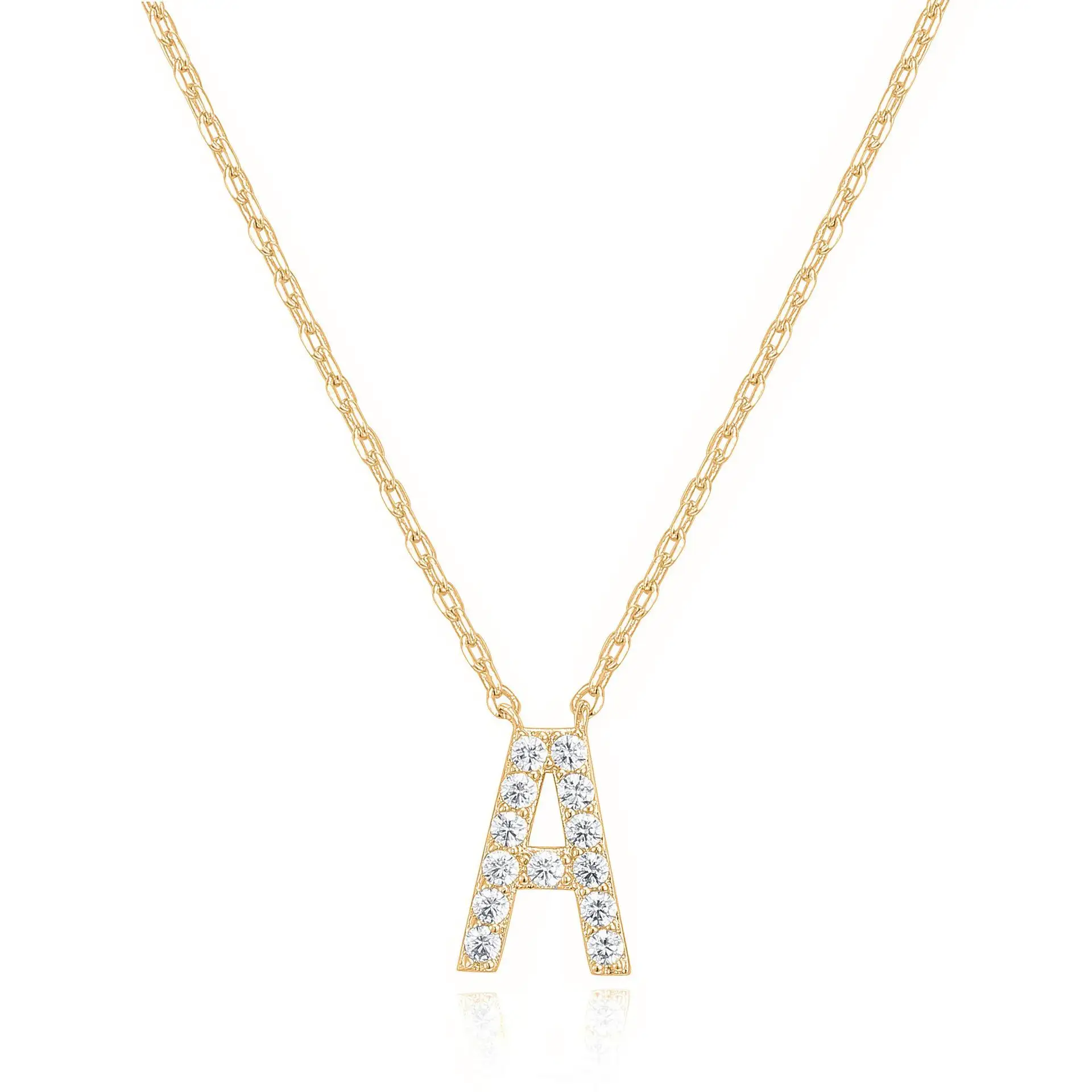 2023 NEW925 Sterling Silver Zircon 26 letter Necklace Personality Initial A-Z couple collarbone chain gift