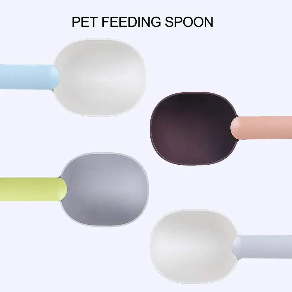 2022 Plastic Measuring Cup Pet Food Feeding Spoon with Ergonomic Bag Clip Handle for Dry Liquid Dogs Cats Birds and Kitchen