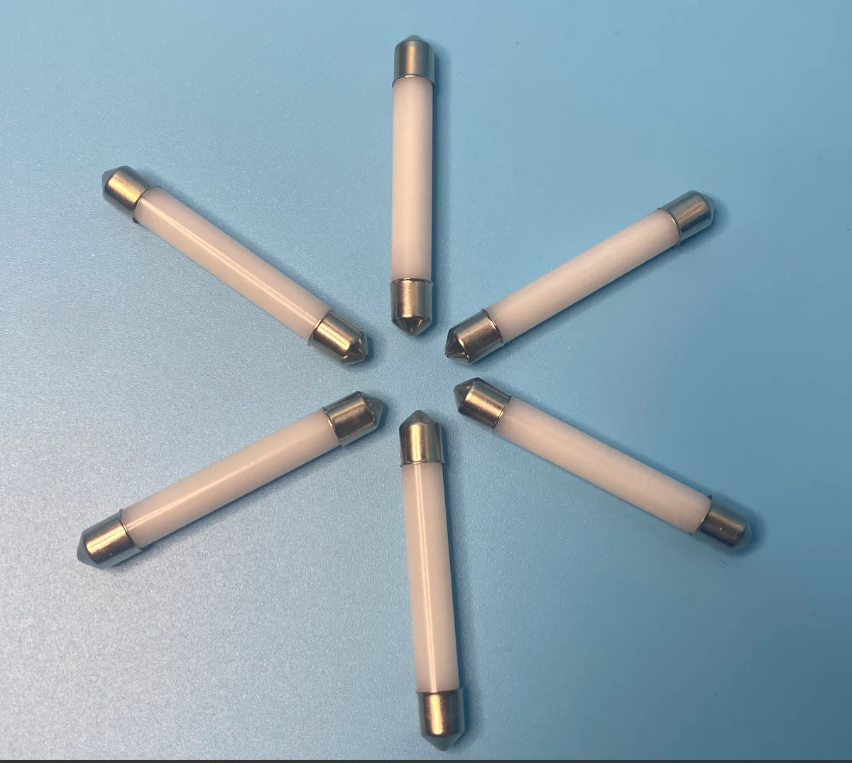 T6 LED Fuse Bulb 12V 24V LED flat head light bulb LED makeup light bulb Festoon LED lamp