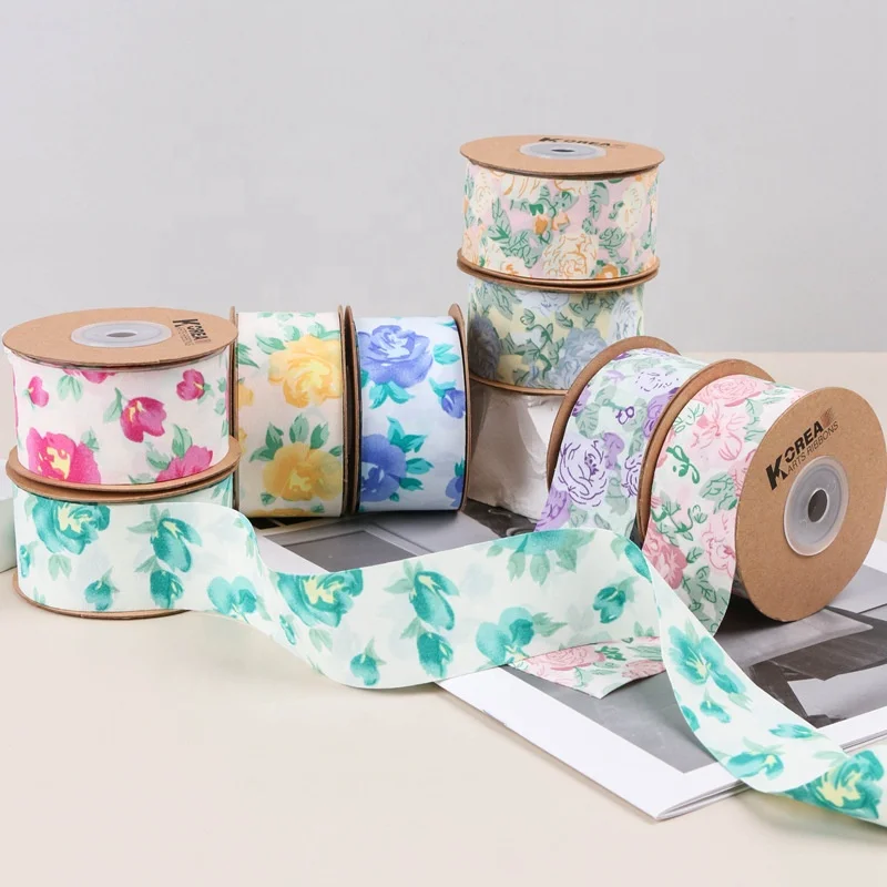 Розы напечатанные ленты DIY аксессуары для волос подарки цветочная упаковка
