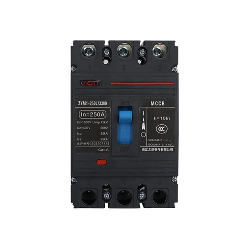 ZOII MCCB Moulded Case Circuit Breaker 63A-630A  400V Short Circuit Overload Protection AC Air Switch 2P 3P 4P