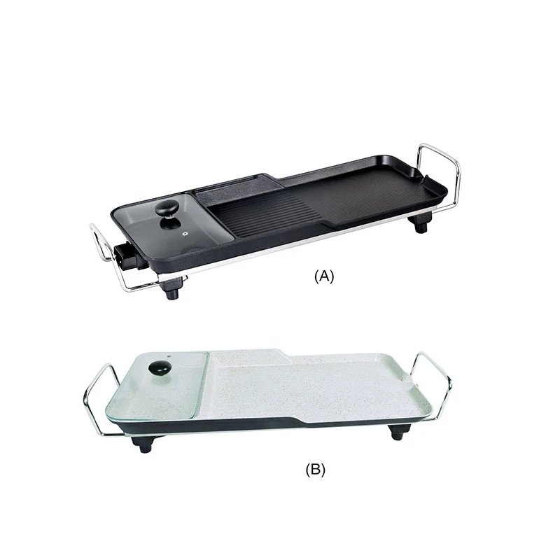 New Model Non-Stick Coating Electric Bbq Grill Fry Pan With Hot Pot