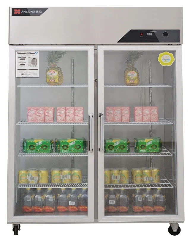 
Stainless Steel 4 Glass Doors Refrigerator 890L 