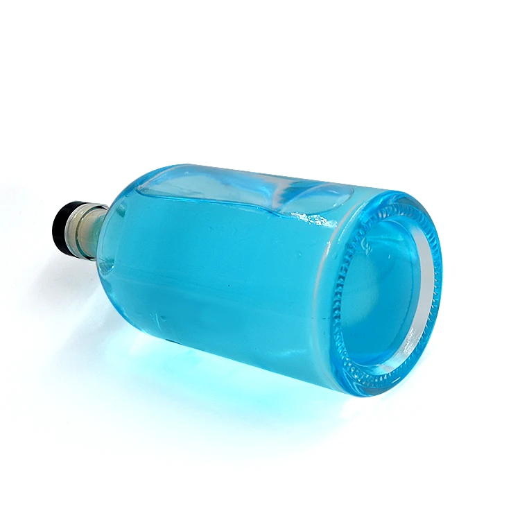 
Wholesale Round Clear Frosted Packing Empty Black Color Vodka Rum Glass Bottles for Whiskey Liquor Gin 