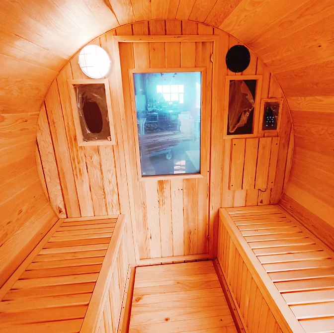 Outdoor 6-Person Wooden Barrel Sauna Rooms With Delivery To Door