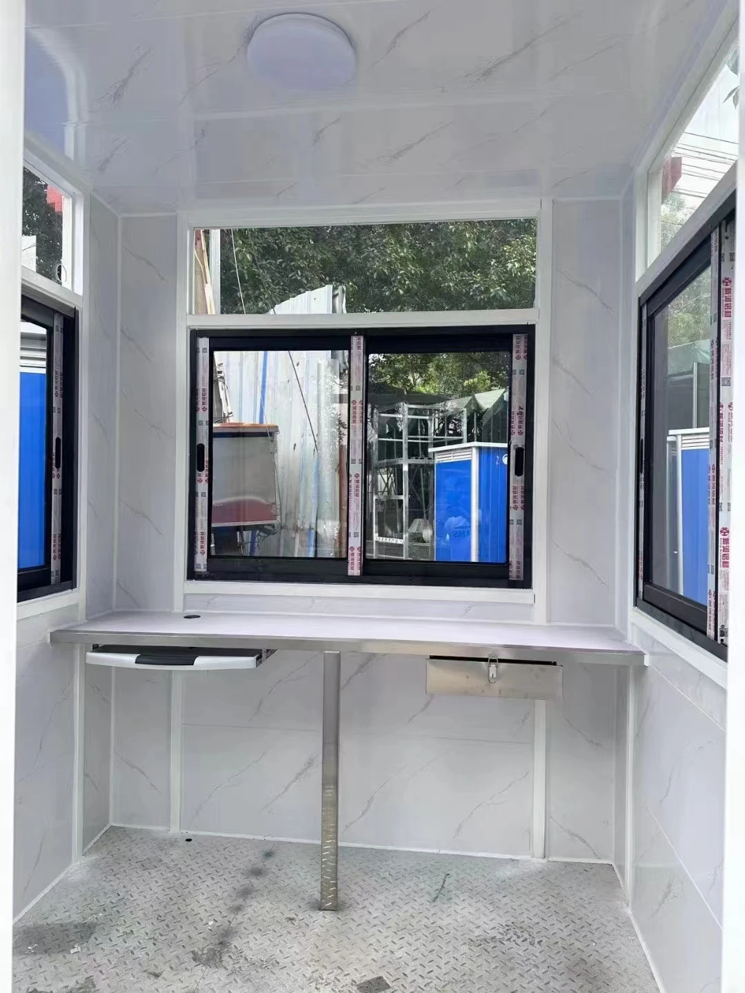 Steel Guard Room EPS Security Cabin Low cost standards foldable detachable portable temporary security kiosk cabin  for sale