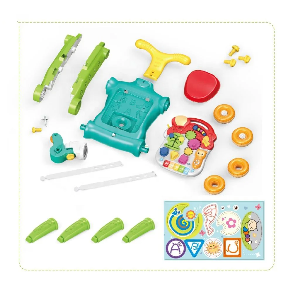 new 5 in1 Multifunctional Upgraded Push and Pull Toy Activity Table Board Stroller Scooter Baby Walker 2024 with Wheels