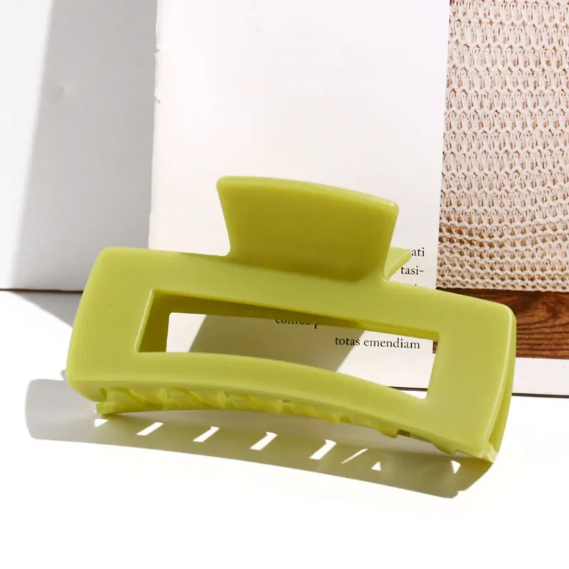 custom 10.5cm frosted square hair claw rectangle matte acetic hair claw clips solid color large crab hair clips for women claw