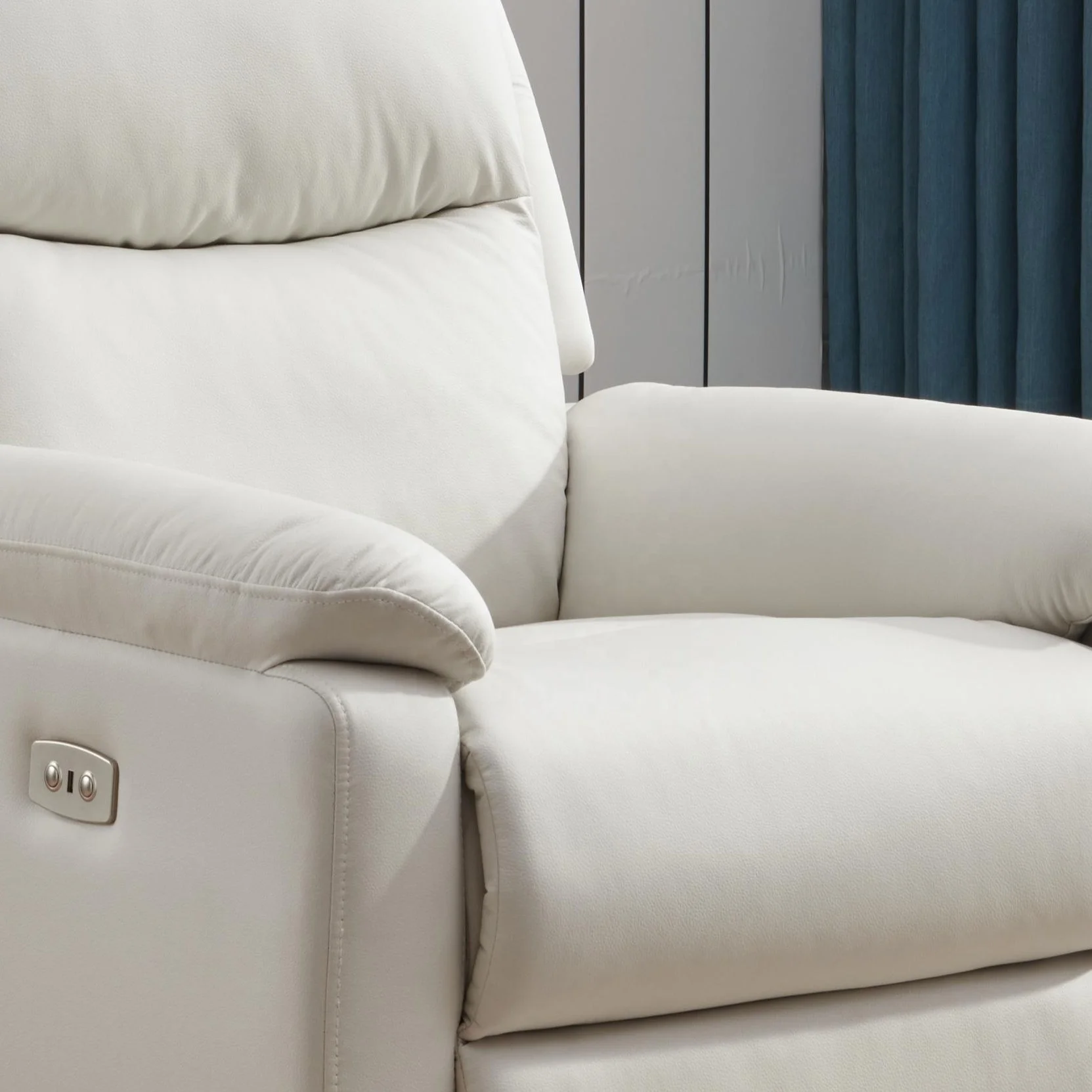 Genuin Leather Reclining Chair Power Electric Recliner Sofa Chair For Home Living Room Hotel Salon