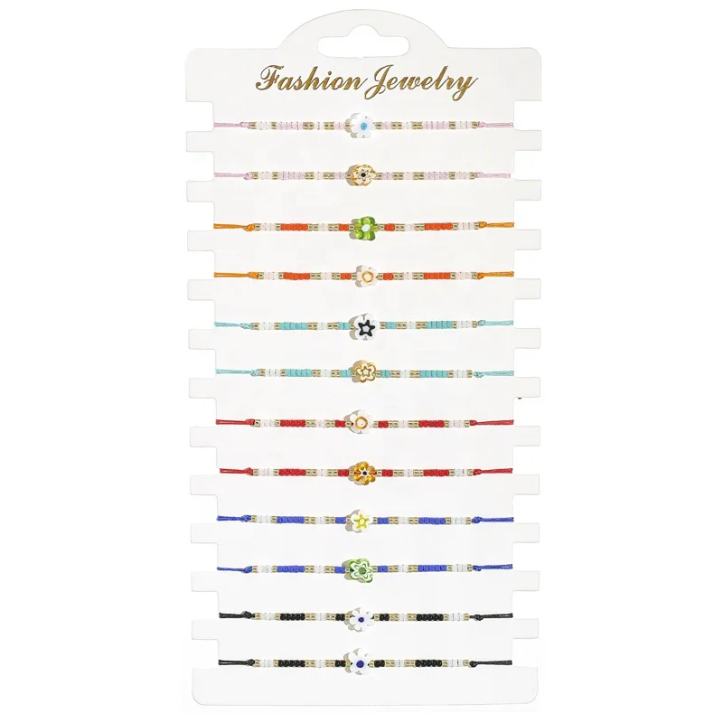 Miyuki Beaded Bracelet Adjustable Coloured glaze Flower Charms braided bracelets Style Colorful Seed Bead Bracelet Sets Jewelry