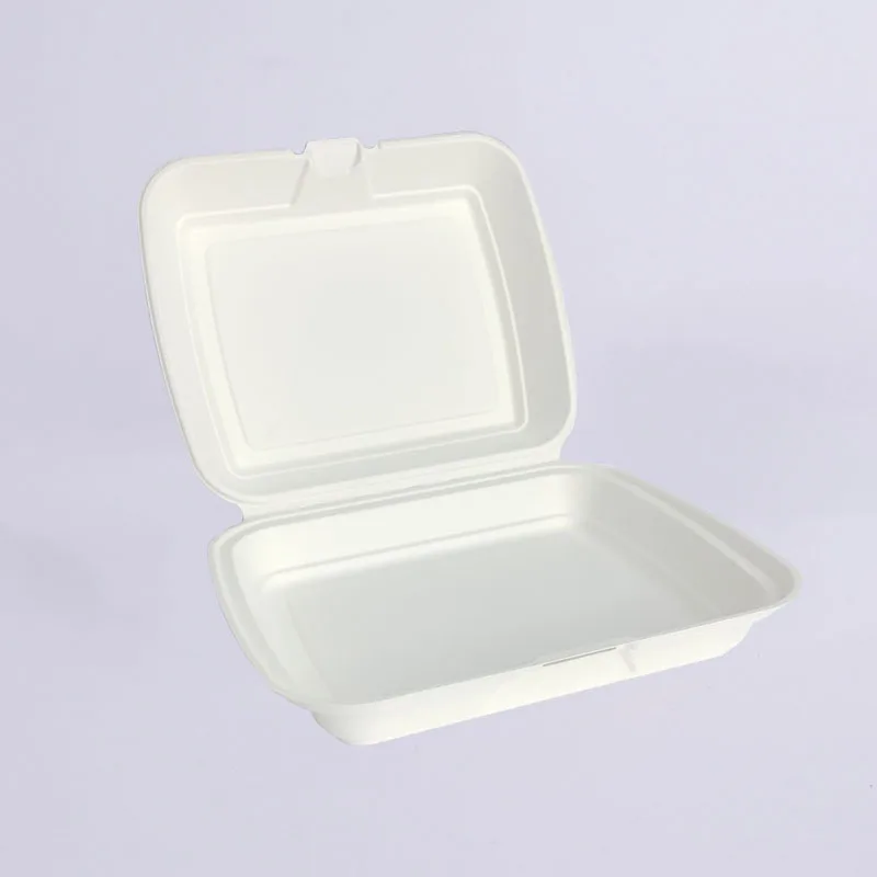 Pulp take away compostable disposable bento packaging box sugarcane bagasse food container