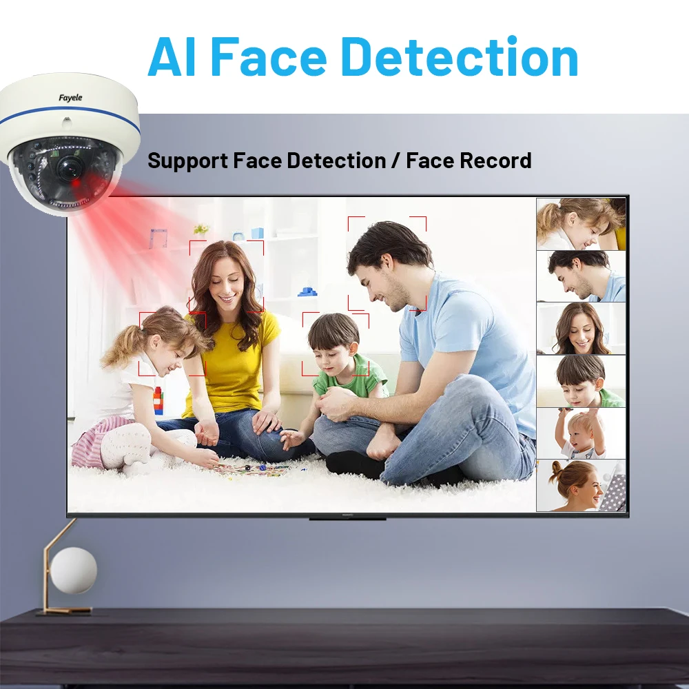 cctv high quality camera system 4K 8MP Full HD Resolution 4CH POE NVR 4 IR Dome Cameras Intelligent Human detection Alarm XMeye
