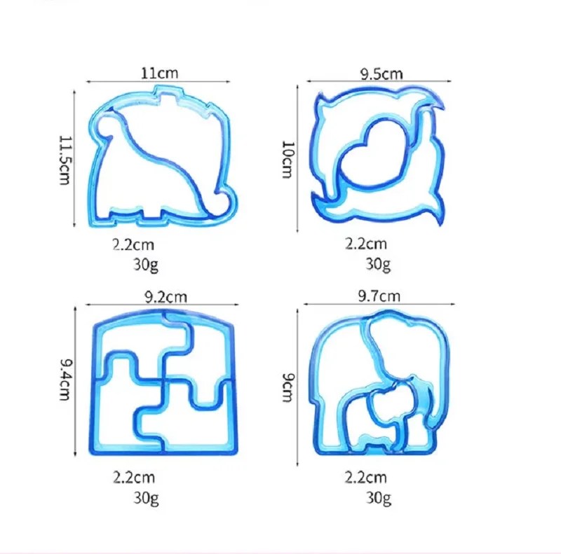 Food grade different plastic sandwich mold cookie cutters baking bread food mold mini cute cartoon cake mold