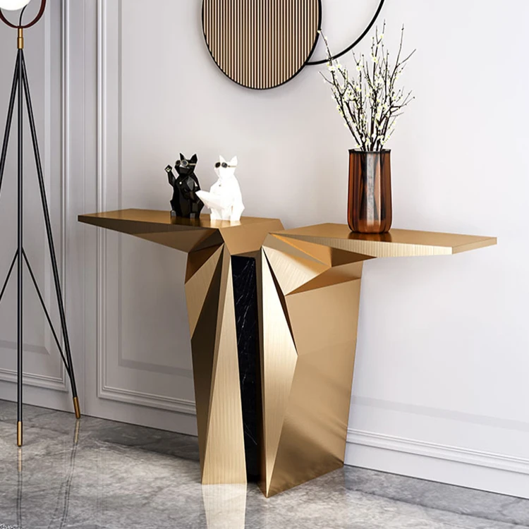Light luxury modern marble living room decoration cabinet wall console table