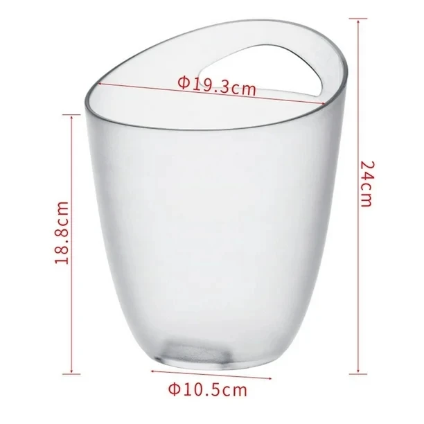 3L Capacity Plastic Black White Color Single Handle Beer Whisky Wine Vodka Ice Bucket Cooler With Customized Logo