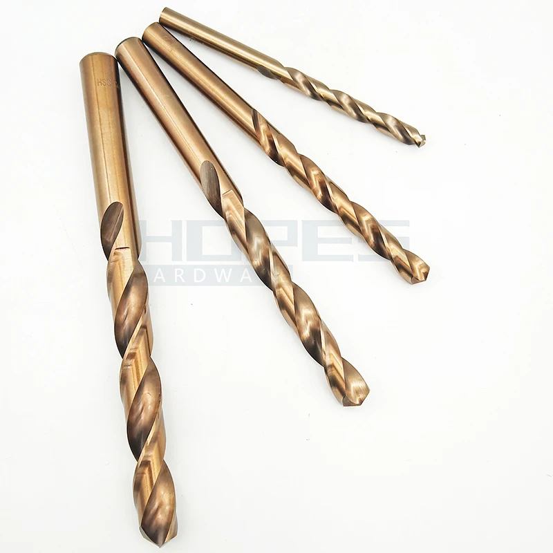 High quality 1.0-20mm HSS M35 Co5 Cobalt Twist drill bits with straight parallel shank for stainless carbon steel