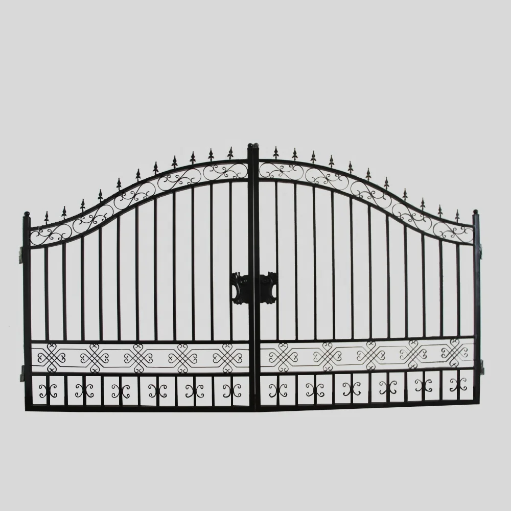 Galvanized powder coated luxury wrought iron gate designs