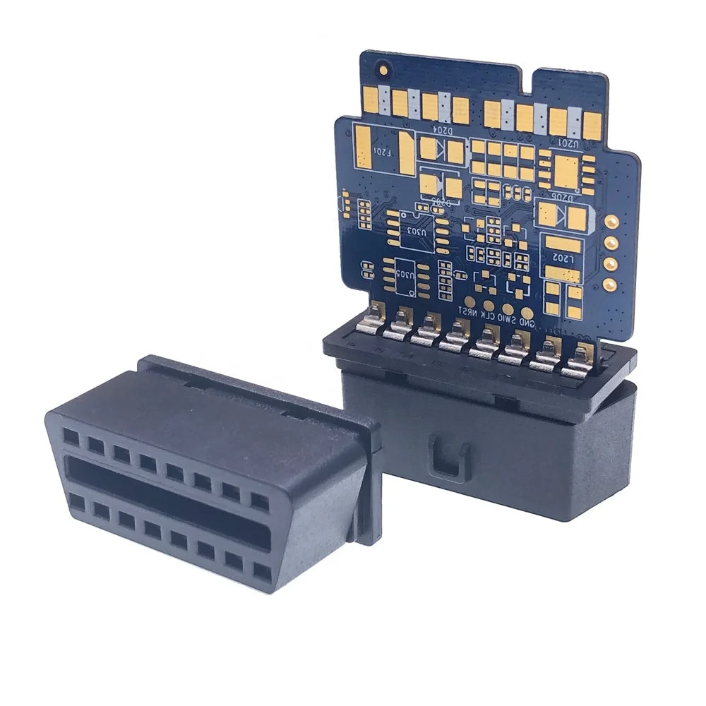 Прямоугольные штыри 16 Pin OBD 2 OBDII Штекерный разъем OBD2 16-контактный адаптер jзубчатый и