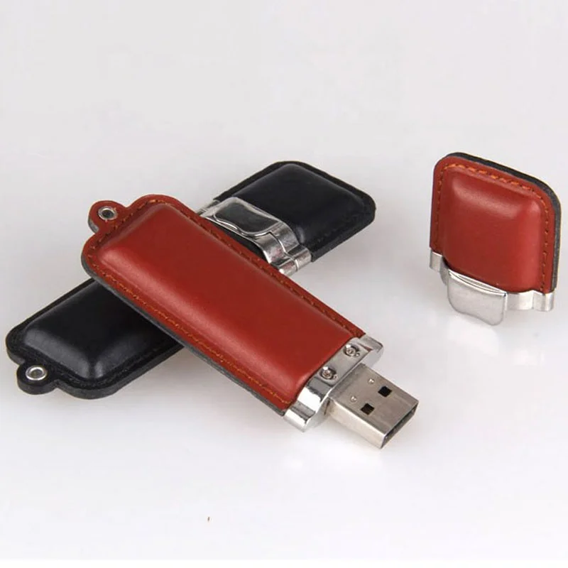 Custom leather usb key with keychain 128GB 256GB 512GB 1TB 2TB Usb Stick Swivel usb flash drive With Custom Logo