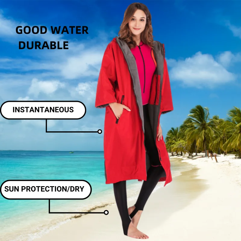 Home Textile China Swim Hood Warm Oversized Quick Dry Coat Waterproof Changing Change Robe Windproof Surf Poncho Swim Parka