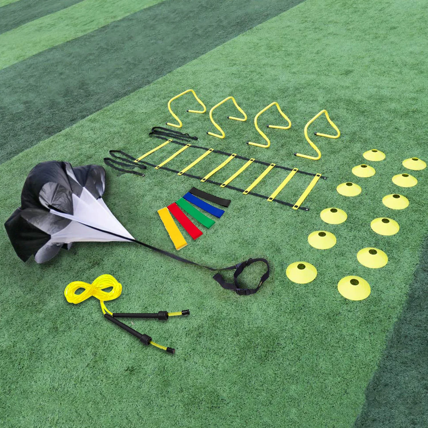 Melors Hot Sale Speed Agility Training Set Kit Cones Ladder Fitness Equipment Exercises Sports Speed Training Agility Ladder