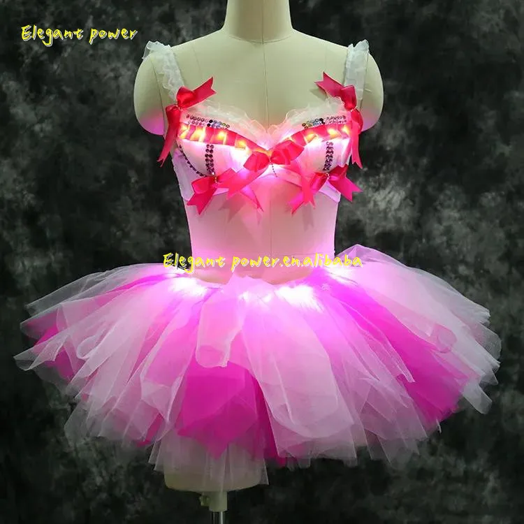 2023  new design Fancy LEF TuTu Dress Ballroom Dance Costume Club Stage Dancer Suit