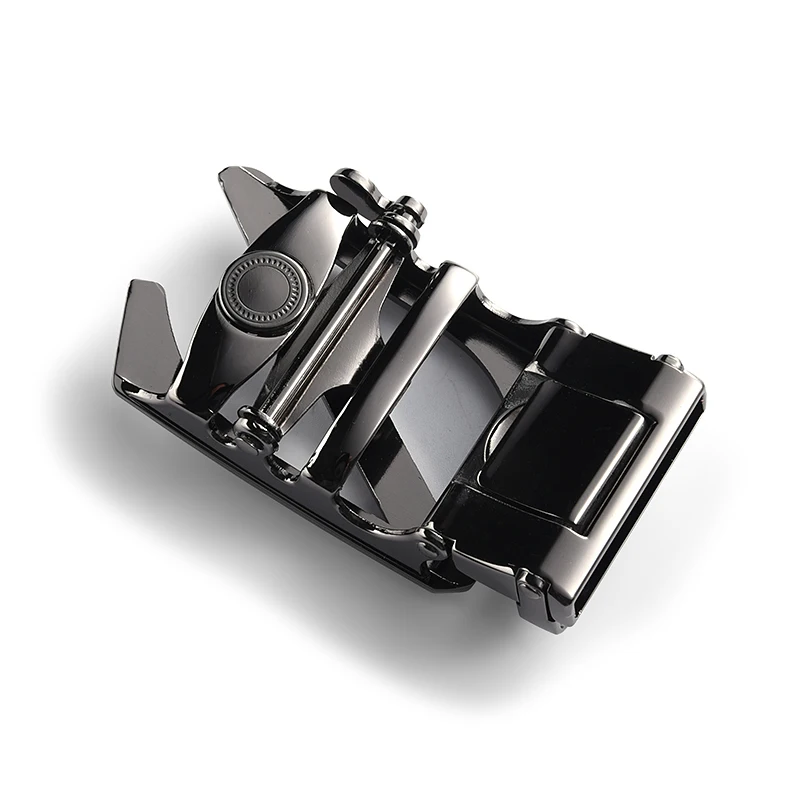 
Custom Metal Pin Automatic Release Black Custom Letter Logo Brand Metal Belt Buckles 