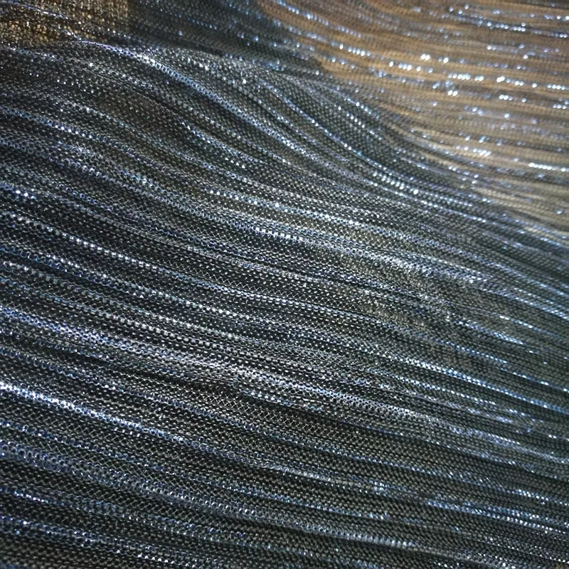 
 Плотная ткань для платьев, плиссированная люрексная трикотажная ткань  