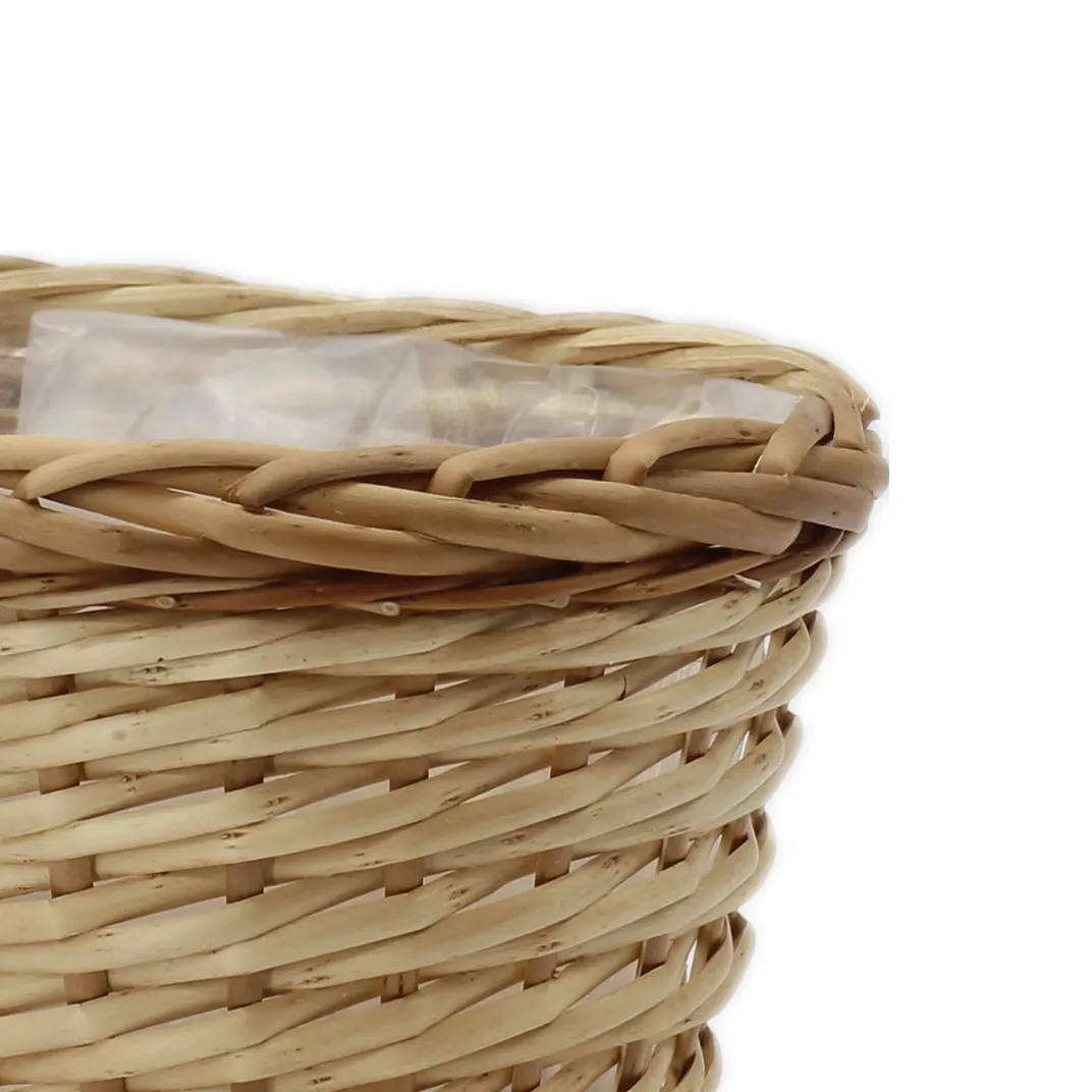 Factory direct sales outdoor picnic flower grass food storage round wicker basket for flowers
