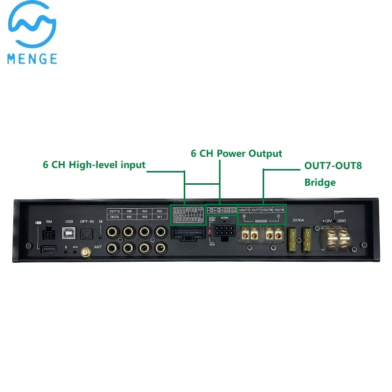 500W 8 channel car amplifier 10 ch dsp car audio processor amplifier car