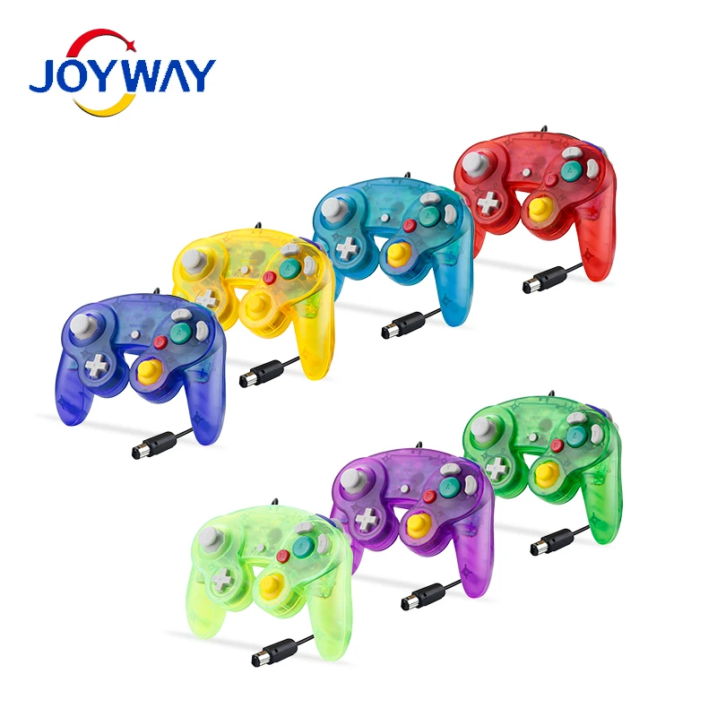 Transparent color Wired Gamepad Controller Joypad with Single Point For GameCube PC for N-G-C Joystick