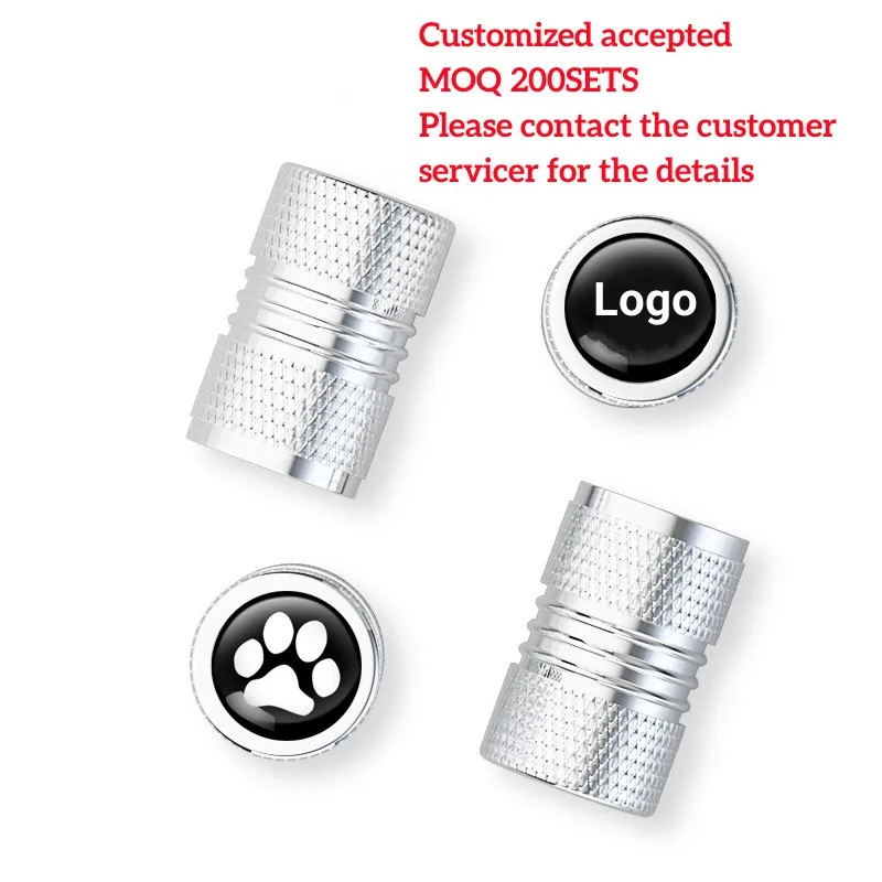 4 pcs/Pack Aluminum alloy Air Dust Covers Car Tire Caps With Custom Logo Multi Color Wheel Tire Rim Air Valve Stem Caps