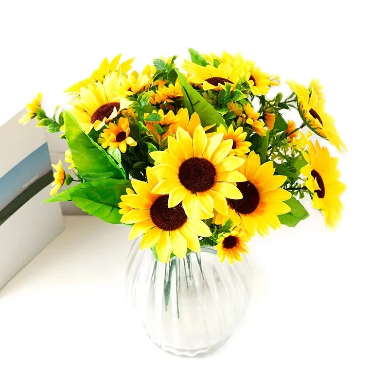 Handmade 13 Sunflowers Home Wedding Garden Hotel Party Decoration Sunflower Bouquet