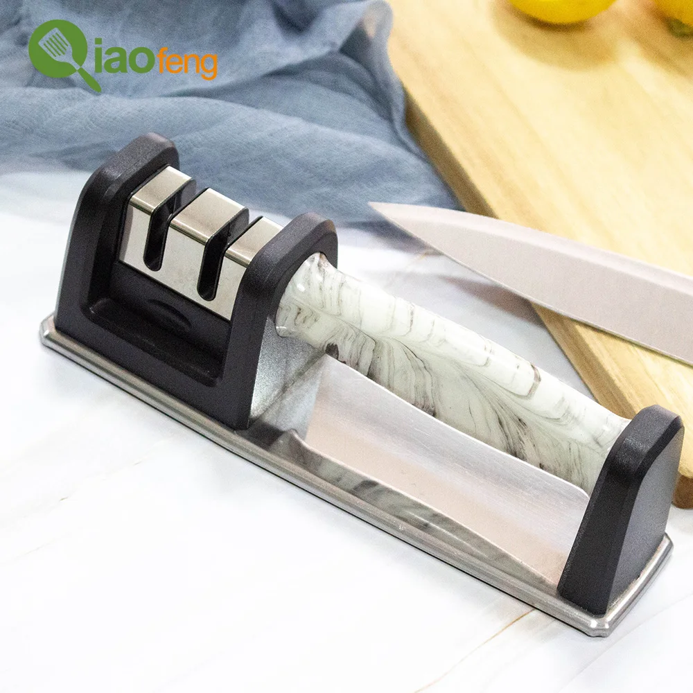 Professional 3 Stages Kitchen Knife Sharpener for Straight and Ceramic Knives