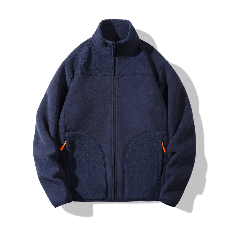 Aoyema 2023  autumn winter warm jacket coat for men and women high quality polyester sweatshirts zipper up casual clothing