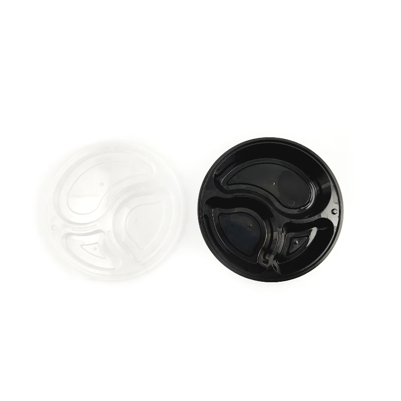 New plastic containers with lids Meal prep containers for hot food Round lunch box big box  3 Compartment