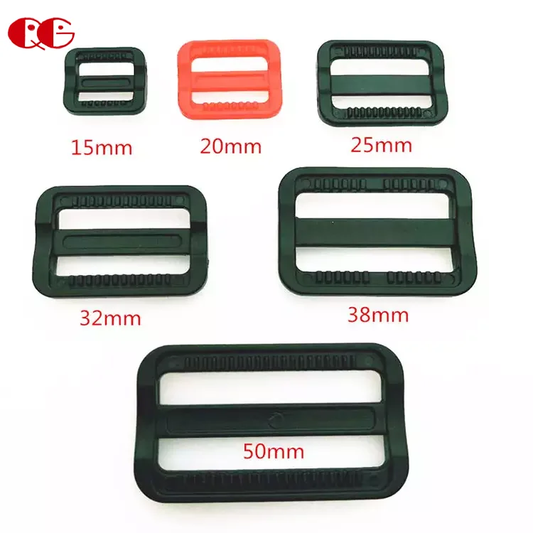 Plastic Tri-glide buckle for belt backpack 38MM black Environmental protection button adjustable webbing Triglides Slider