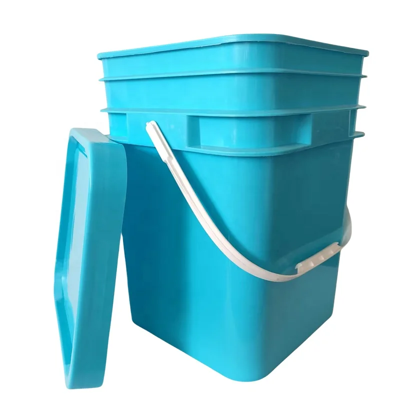 Wholesale Custom Printing Logo 20L Plastic Pails 5 Gallon Paint Bucket with metal handles