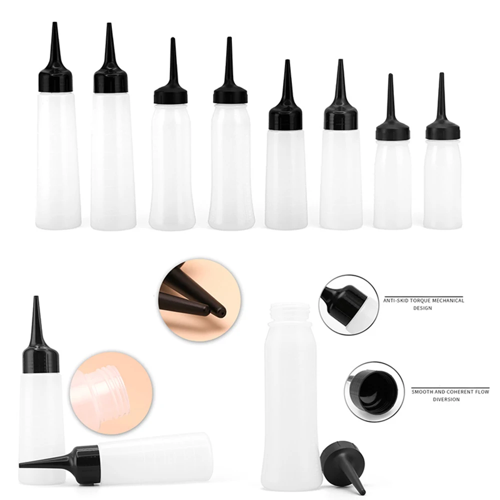 Barber Styling Coloring Tools Packaging Root Comb Applicator Brush Plastic Hair Dye Bottles For Hair Oil Bottle With Comb